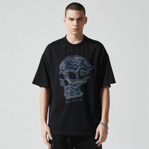 Custom Rhinestone Skull Graphic T-Shirt - 8327033 - Style E89986 Custom Rhinestone Skull Graphic T-Shirt - 8327033 - Style E89986