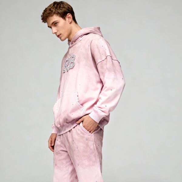 Custom Vintage Spray Rhinestone Pullover Hoodie - Style 6A2FF9 - product detail view 2