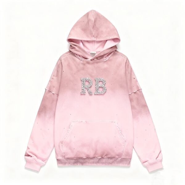 Custom Vintage Spray Rhinestone Pullover Hoodie - Style 6A2FF9 - product detail view 5