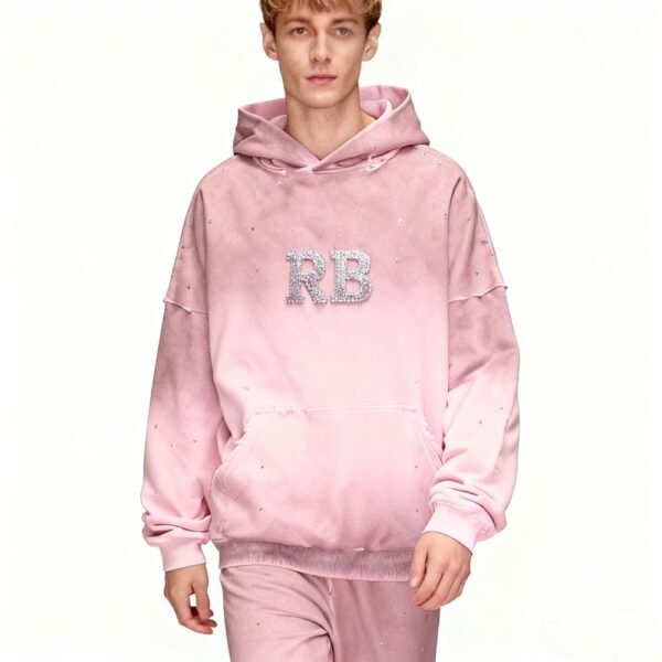 Custom Vintage Spray Rhinestone Pullover Hoodie - Style 6A2FF9 - product detail view 6