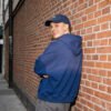 Custom Washed Navy Rhinestone Pullover Hoodie - Style EB9D8D - product detail view 4 Custom Washed Navy Rhinestone Pullover Hoodie - Style EB9D8D - product detail view 4