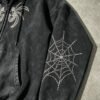 Custom Washed Rhinestone Web Zip Hoodie - Style C7C3C5 - product detail view 8 Custom Washed Rhinestone Web Zip Hoodie - Style C7C3C5 - product detail view 8