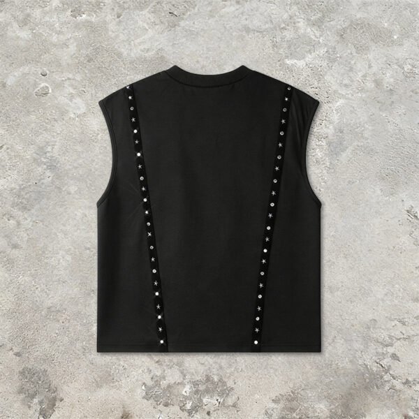 Custom Rhinestone Webbing Sleeveless Tank Top - Style AD59C4 - product detail view 2