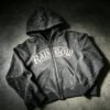 Custom Vintage Wash Rhinestone Zip Hoodie - Style 2A427C - product detail view 2 Custom Vintage Wash Rhinestone Zip Hoodie - Style 2A427C - product detail view 2