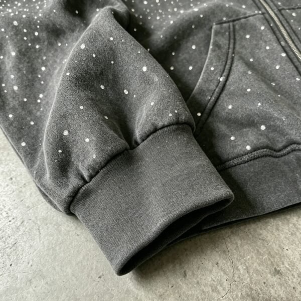 Custom Vintage Wash Rhinestone Zip Hoodie - Style 2A427C - product detail view 7 Custom Vintage Wash Rhinestone Zip Hoodie - Style 2A427C - product detail view 7