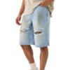 Custom Graffiti Ripped Washed Denim Shorts - Style C7EF89 - product detail view 7 Custom Graffiti Ripped Washed Denim Shorts - Style C7EF89 - product detail view 7