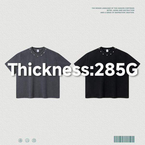 Custom Rivet Neck Boxy Washed T-Shirt VW-26005 - Style EB4D6A - product detail view 3
