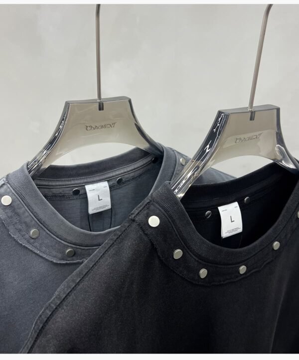 Custom Rivet Neck Boxy Washed T-Shirt VW-26005 - Style EB4D6A - product detail view 14