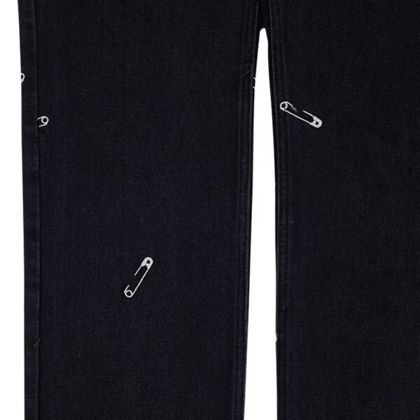 Custom Safety-Pin Embellished Straight-Leg Jeans - Style 6773AD - product detail view 2 Custom Safety-Pin Embellished Straight-Leg Jeans - Style 6773AD - product detail view 2
