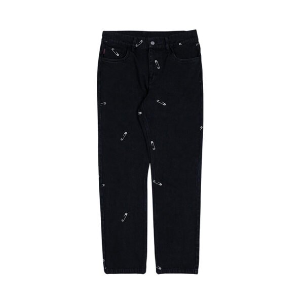 Custom Safety-Pin Embellished Straight-Leg Jeans - Style 6773AD - product detail view 3 Custom Safety-Pin Embellished Straight-Leg Jeans - Style 6773AD - product detail view 3