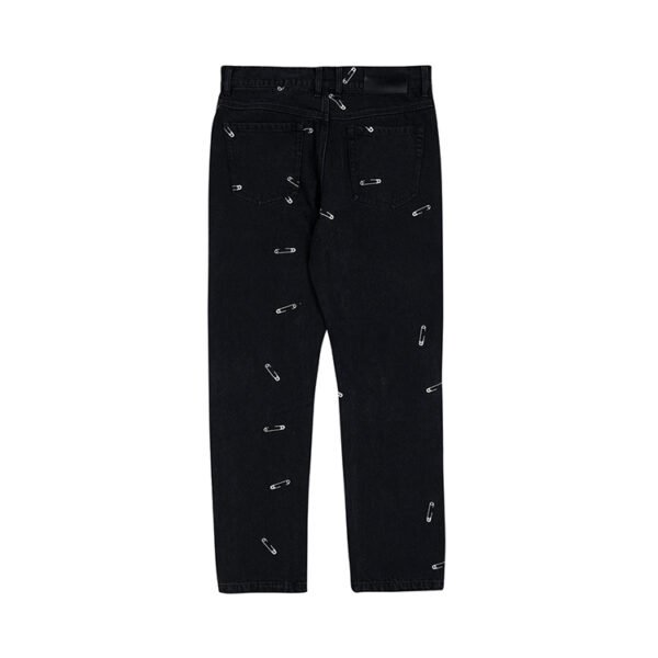 Custom Safety-Pin Embellished Straight-Leg Jeans - Style 6773AD - product detail view 4 Custom Safety-Pin Embellished Straight-Leg Jeans - Style 6773AD - product detail view 4