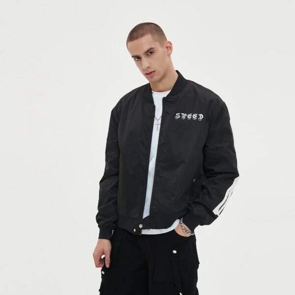 Custom Screen Printed Skeleton Bomber Jacket - Style E9FA3C - product detail view 4 Custom Screen Printed Skeleton Bomber Jacket - Style E9FA3C - product detail view 4