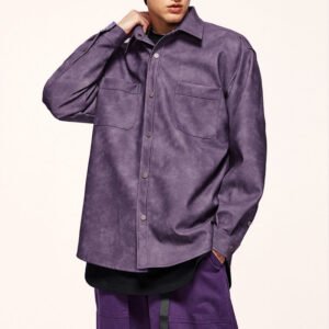 Custom Seam-Aligned Oversized Long-Sleeve Overshirt - Style 4B7B77