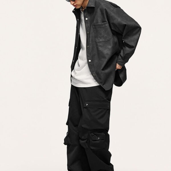 Custom Seam-Aligned Oversized Long-Sleeve Overshirt - Style 4B7B77 - product detail view 7 Custom Seam-Aligned Oversized Long-Sleeve Overshirt - Style 4B7B77 - product detail view 7
