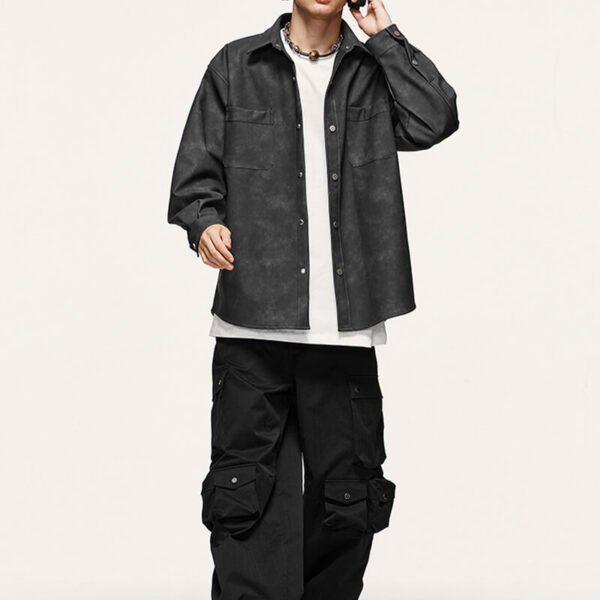 Custom Seam-Aligned Oversized Long-Sleeve Overshirt - Style 4B7B77 - product detail view 8 Custom Seam-Aligned Oversized Long-Sleeve Overshirt - Style 4B7B77 - product detail view 8
