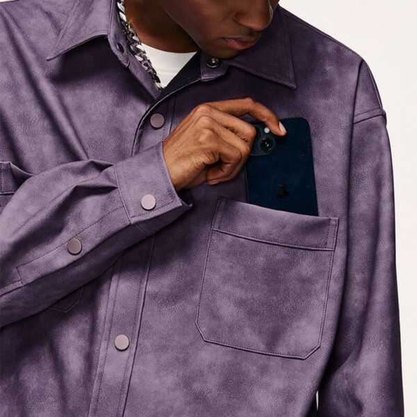 Custom Seam-Aligned Oversized Long-Sleeve Overshirt - Style 4B7B77 - product detail view 11 Custom Seam-Aligned Oversized Long-Sleeve Overshirt - Style 4B7B77 - product detail view 11
