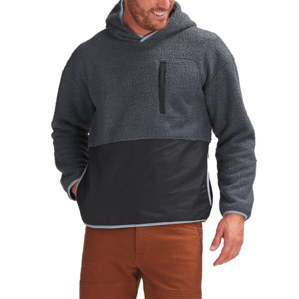 Custom Two-Tone Sherpa Pullover Hoodie - Style F22179 - product detail view 4 Custom Two-Tone Sherpa Pullover Hoodie - Style F22179 - product detail view 4