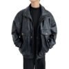 Custom Short Leather-Look Bomber Jacket - 7864827 - Style FE2896 - product detail view 2 Custom Short Leather-Look Bomber Jacket - 7864827 - Style FE2896 - product detail view 2