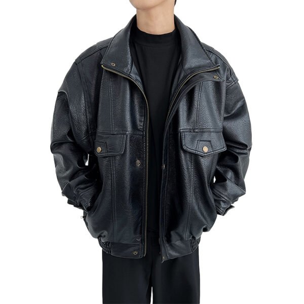 Custom Short Leather-Look Bomber Jacket - 7864827 - Style FE2896 - product detail view 2 Custom Short Leather-Look Bomber Jacket - 7864827 - Style FE2896 - product detail view 2