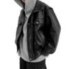 Custom Short Leather-Look Bomber Jacket - 7864827 - Style FE2896 - product detail view 4 Custom Short Leather-Look Bomber Jacket - 7864827 - Style FE2896 - product detail view 4
