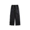 Custom Side-Zip Utility Drawstring Jogger Pants - Style B2C6D5 Black utility jogger pants with side zippers and cargo pockets