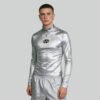 Custom Silver Foil Silicone Mock Neck T-Shirt - Style 2D5309 - product detail view 8
