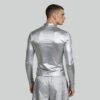 Custom Silver Foil Silicone Mock Neck T-Shirt - Style 2D5309 - product detail view 9