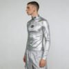 Custom Silver Foil Silicone Mock Neck T-Shirt - Style 2D5309 - product detail view 10