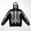 Custom Full-Zip Skeleton Graphic Acid-Wash Hoodie | VW-ZH-091 - Style 9AFAA1