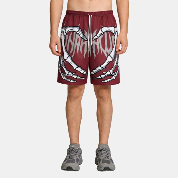 Custom Skeleton Graphic Drawcord Streetwear Shorts - Style B4BEF2 - product detail view 3 Custom Skeleton Graphic Drawcord Streetwear Shorts - Style B4BEF2 - product detail view 3