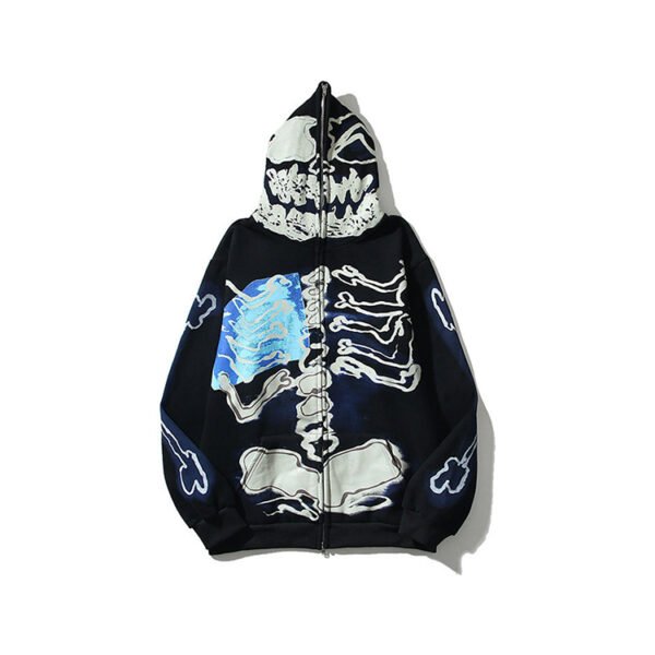 Custom Oversized Skeleton Graphic Zip Jacket - VW-JK-GSP-01 - Style 77DB0E - product detail view 3