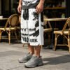Custom Skull Graphic Cropped Sweatpants - Style E742CE - product detail view 2