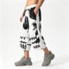 Custom Skull Graphic Cropped Sweatpants - Style E742CE - product detail view 6