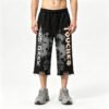 Custom Washed Skull Graphic Ripped Cropped Pants - Style AB9908 - product detail view 8 Custom Washed Skull Graphic Ripped Cropped Pants - Style AB9908 - product detail view 8