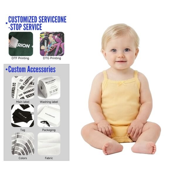 Custom Sleeveless Baby Rib-Knit Onesie - Style D9EBCF - product detail view 2