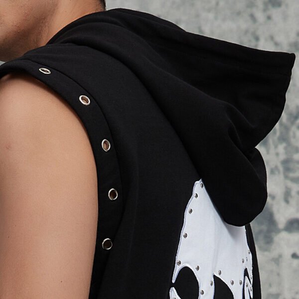 Custom Sleeveless Hooded Sweatshirt and Shorts Set - Style 914898 - product detail view 10
