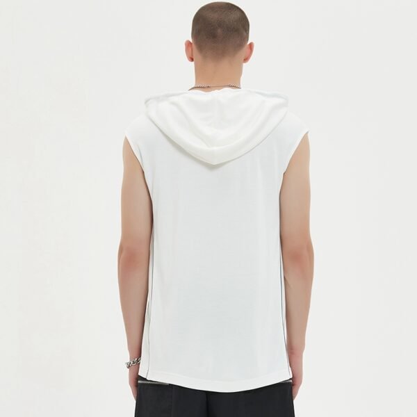 Custom Sleeveless Drawcord Muscle-Fit Hoodie - Style F0C775 - product detail view 3
