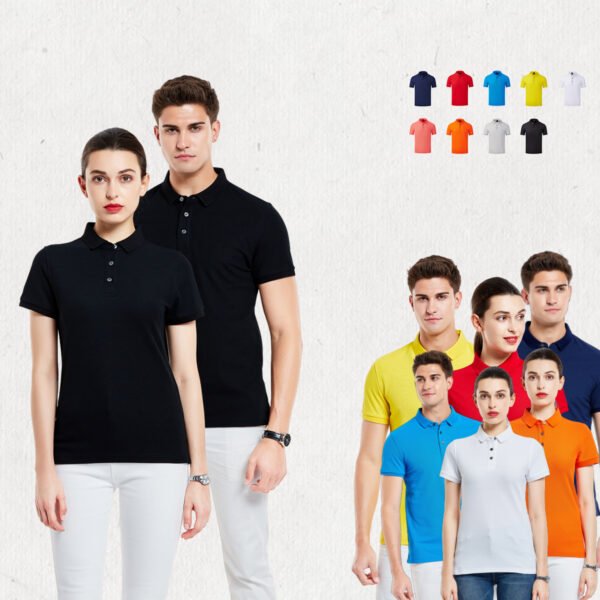 Custom Slim-Fit Business Polo Shirt - Style A08636 Group of people wearing custom slim fit business polo shirts in various colors.