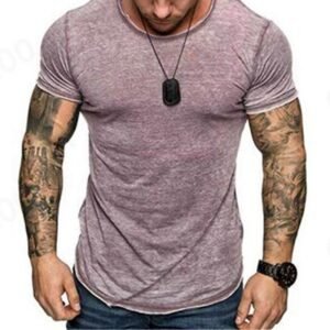 Men's slim-fit vintage wash t-shirt with hem zip