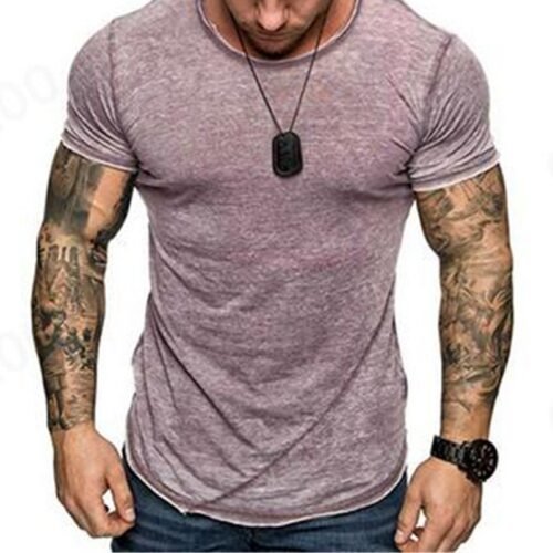 Custom Men's Slim-Fit Round-Neck Hem-Zip T-Shirt - Style 8DA5EF Men's slim-fit vintage wash t-shirt with hem zip