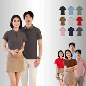 Unisex slim-fit stretch polo shirts in various colors