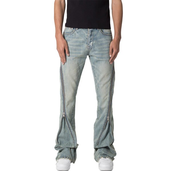 Custom Slim Zipper-Panel Pants - Style 0A8C67 - product detail view 2