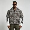 Custom Animal Print Snap Front Overshirt - Style 1C407E - product detail view 2 Custom Animal Print Snap Front Overshirt - Style 1C407E - product detail view 2