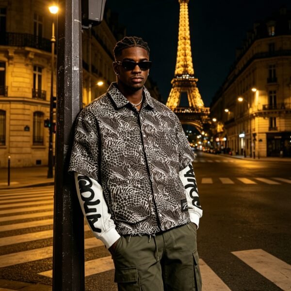 Custom Animal Print Snap Front Overshirt - Style 1C407E - product detail view 7 Custom Animal Print Snap Front Overshirt - Style 1C407E - product detail view 7