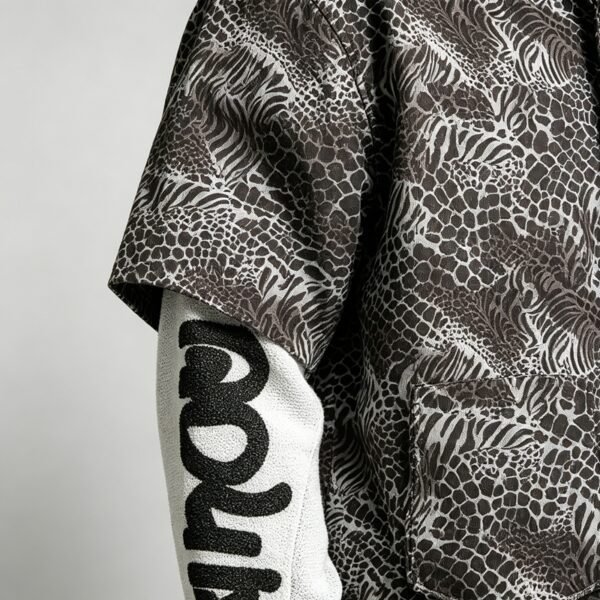 Custom Animal Print Snap Front Overshirt - Style 1C407E - product detail view 9 Custom Animal Print Snap Front Overshirt - Style 1C407E - product detail view 9
