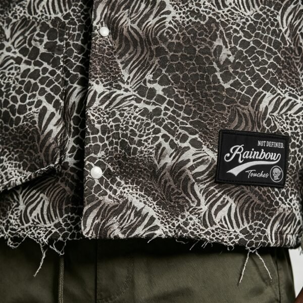 Custom Animal Print Snap Front Overshirt - Style 1C407E - product detail view 10 Custom Animal Print Snap Front Overshirt - Style 1C407E - product detail view 10