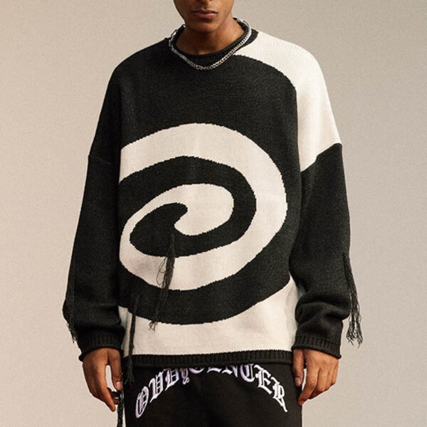 Custom Spiral Panel Knit Sweater | VW-13B856 - Style 13B856 - product detail view 3 Custom Spiral Panel Knit Sweater | VW-13B856 - Style 13B856 - product detail view 3