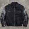 Custom Washed Splash-Ink Canvas Jacket - Style 7CD326 - product detail view 4