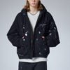 Custom Splash Ink Boxy Hooded Flight Jacket - Style 6AA7C2 Custom Splash Ink Boxy Hooded Flight Jacket - Style 6AA7C2