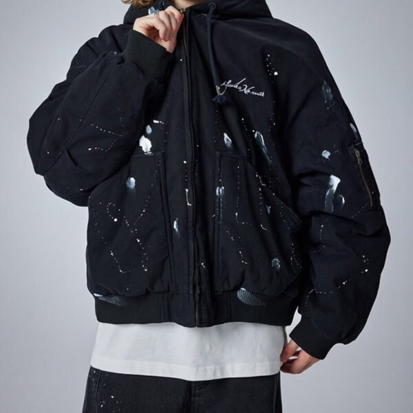 Custom Splash Ink Boxy Hooded Flight Jacket - Style 6AA7C2 - product detail view 4 Custom Splash Ink Boxy Hooded Flight Jacket - Style 6AA7C2 - product detail view 4